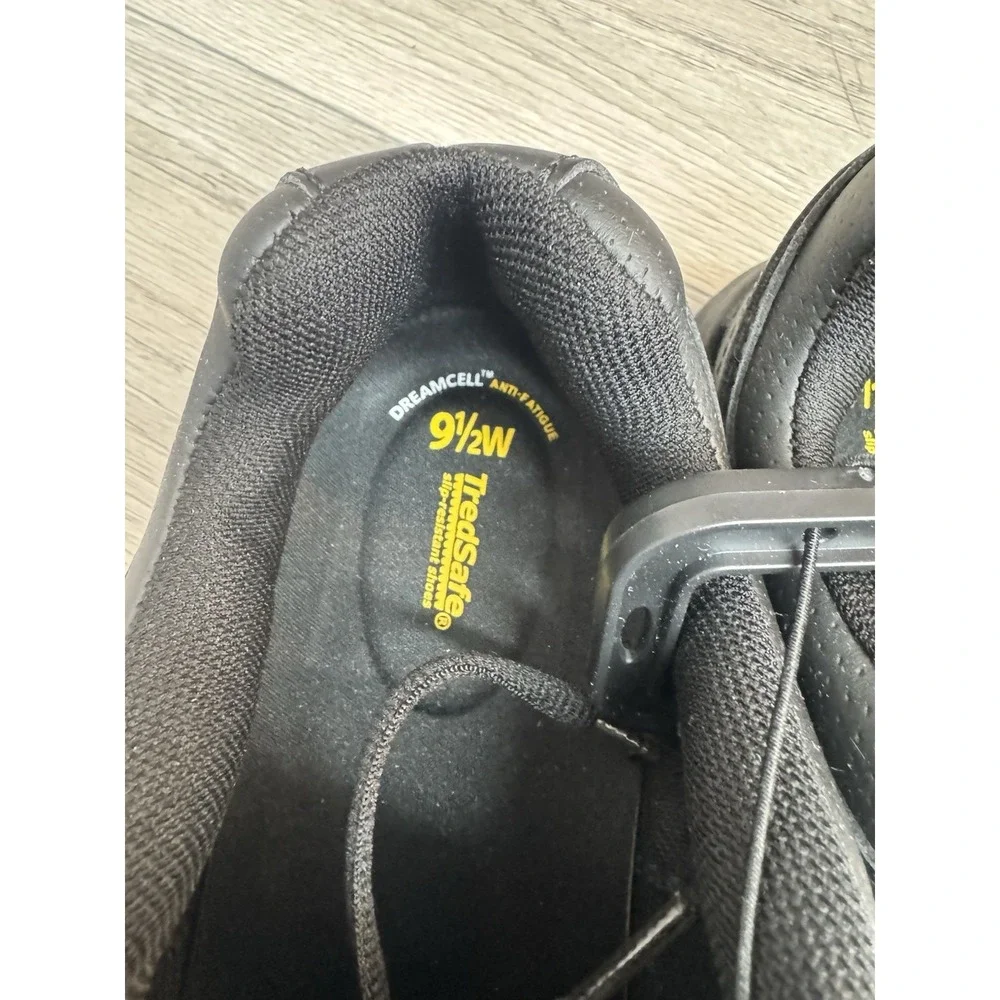 Treadsafe Dustin Non Slip Shoes Men's 9.5 Wide Black Leather Performance Sneaker - Picture 8 of 11